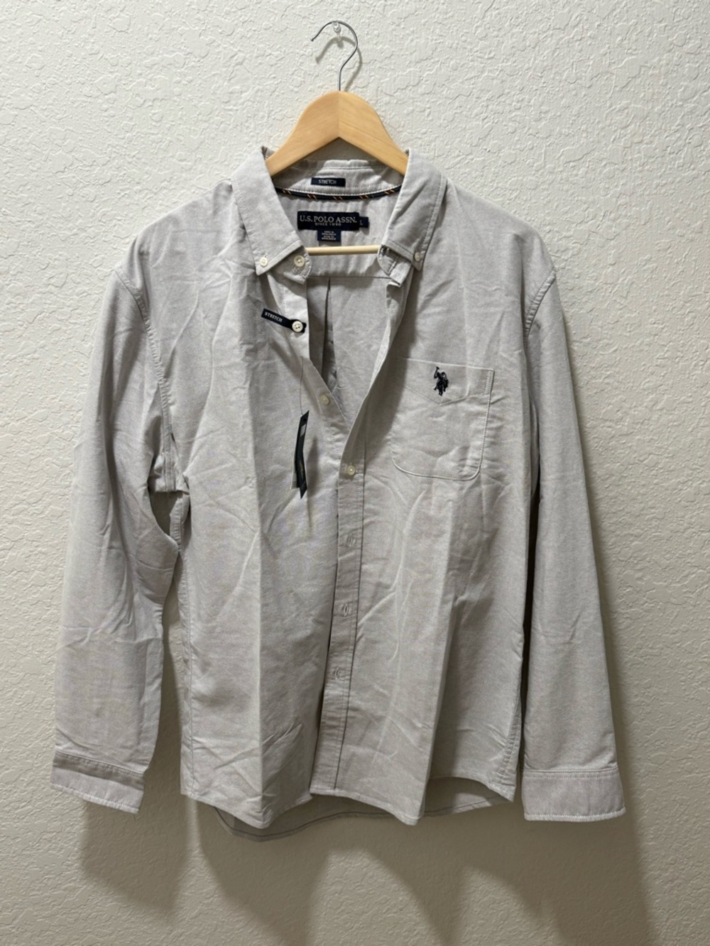 U.S. Polo Assn. Light Gray Long-Sleeve Button-Down Shirt